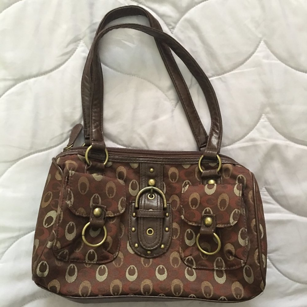 Brown Purse with Circle Design